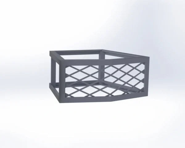 A black basket with a white background